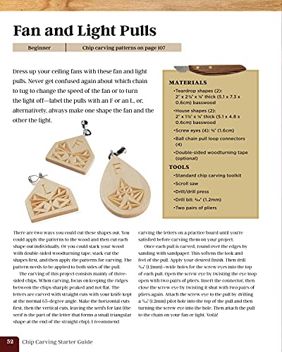 Chip Carving Starter Guide: Learn to Chip Carve with 24 Skill-Building Projects (Fox Chapel Publishing) Beginner-Friendly Step-by-Step with Full-Size Patterns that Start Simply, then Slowly Progress - Image 5