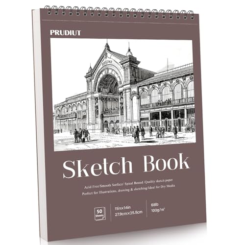 Sketch Book 1114 inch Spiral Bound Sketch Pad 50 Sheets (68lb/100gsm) Acid-Free Sketchbook for Drawing Painting Sketching Art Paper Drawing Supplies for Teens Adults Artists Ideal Gifts
