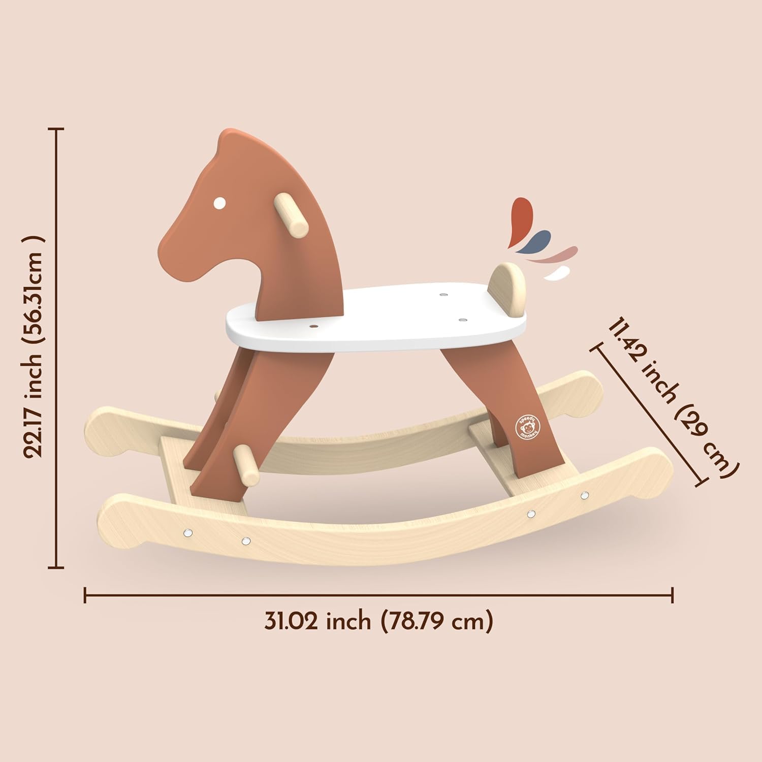 Speedy Monkey - Schaukelpferd - 82x35,5x55cm