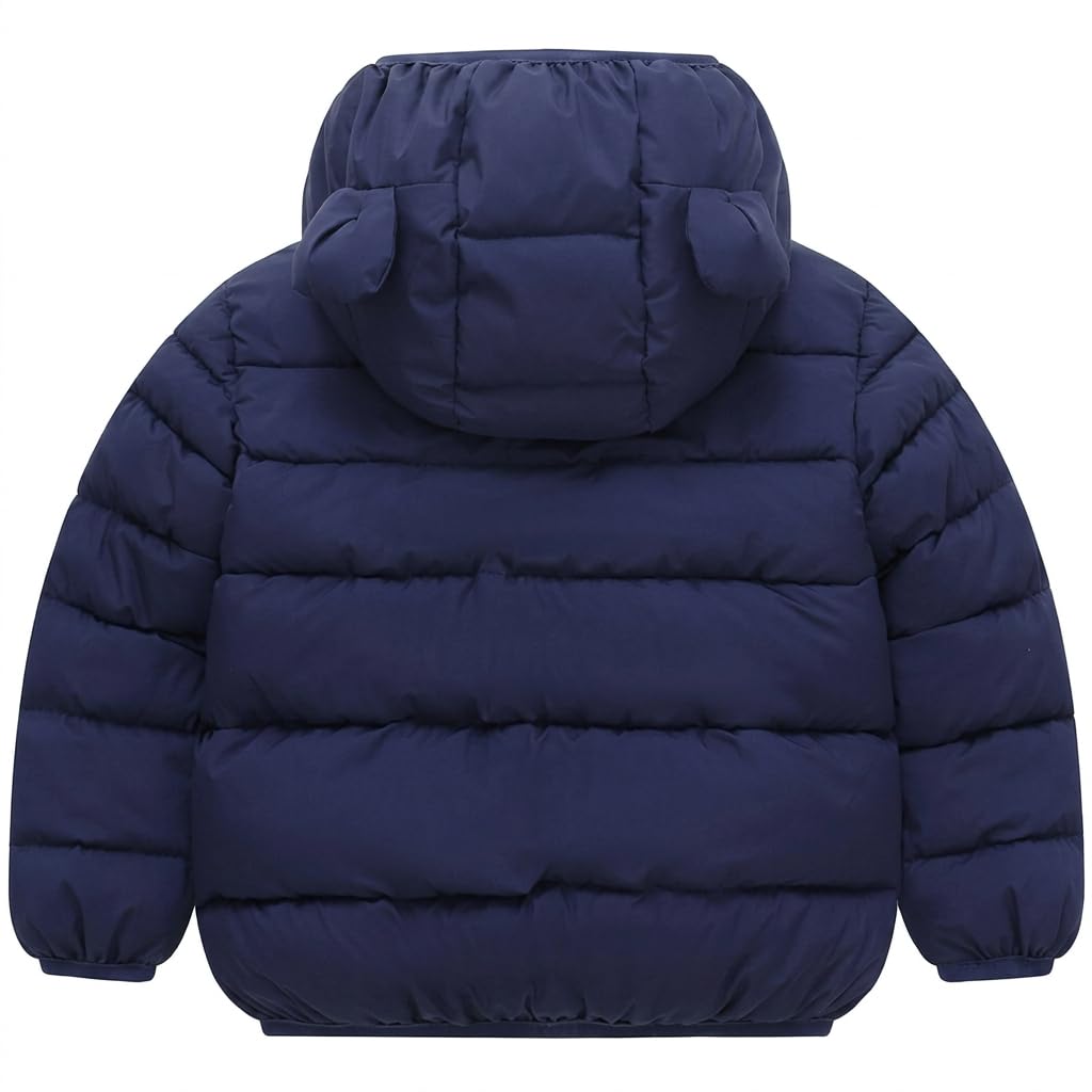 Générique Veste doudoune à Capuche Manteaux Doublure Polaire Parka Blouson pour enfant, bleu, 4 ans