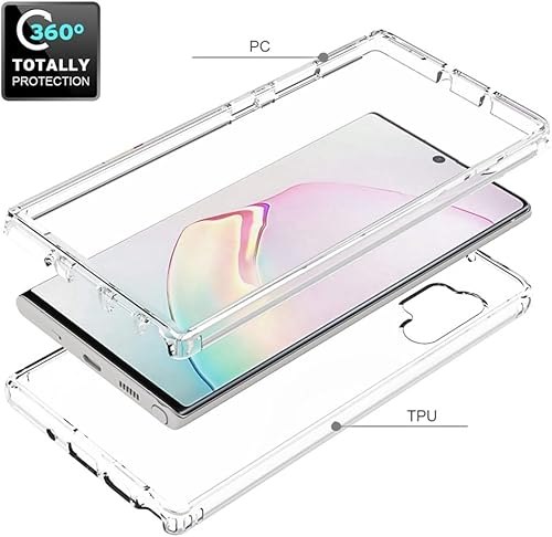 Miniatura 3 de Funda compatible con Galaxy Note 10 PlusNote 10+ N975U con protector de pantalla de vidrio templado, cuerpo completo, a prueba de golpes,
