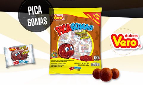 Miniatura 3 de Authentic Sabores - Gomas mexicanos importados de Pica Vero, sabor a tamarindo, gomitas recubiertas con chile y azúcar 100ct. con 1 paleta de capas