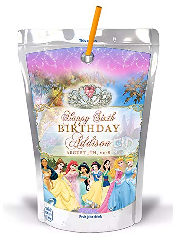 10 Disney Princess Capri Sun Juice Pouch Stickers Labels Party Favors Rapunzel Pocahontas Mulan Snow White Ariel Jasmine Belle