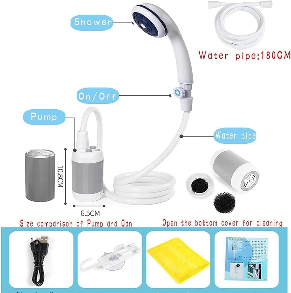Doccia Portatile Elettrica Ricaricabile | Batteria 4800mAh | Flusso Regolabile | Per Campeggio E Viaggi - Foto 12