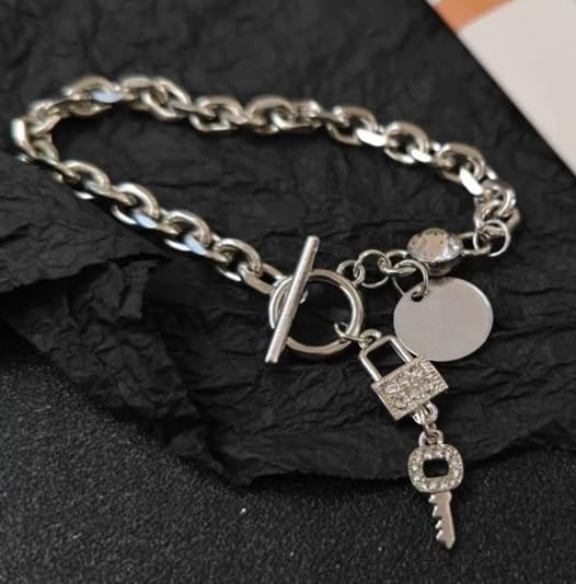925 Sterling Silver Locking Bracelet With Key For Women, True Beauty Same Key Lock Shape Love Bracelet Korea Pulseras Femme Bohemian2