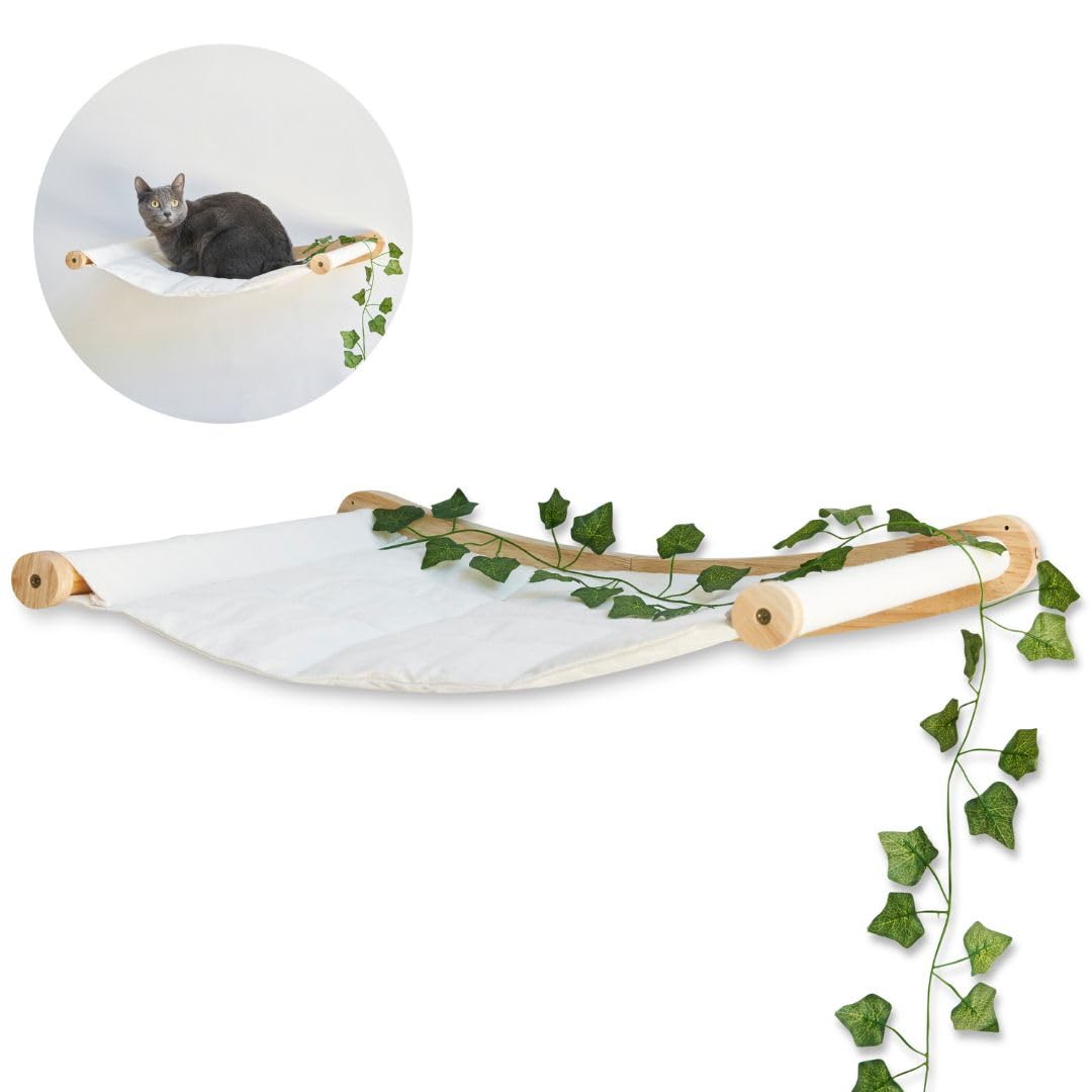 TREKAM Cama Gato Pared Robusta y Cómoda - Hamaca para Gatos Fácil de Instalar y Resistente - Muebles para Gatos Soporta hasta 12kg - Hamaca Gato Ideal para Optimizar Espacios