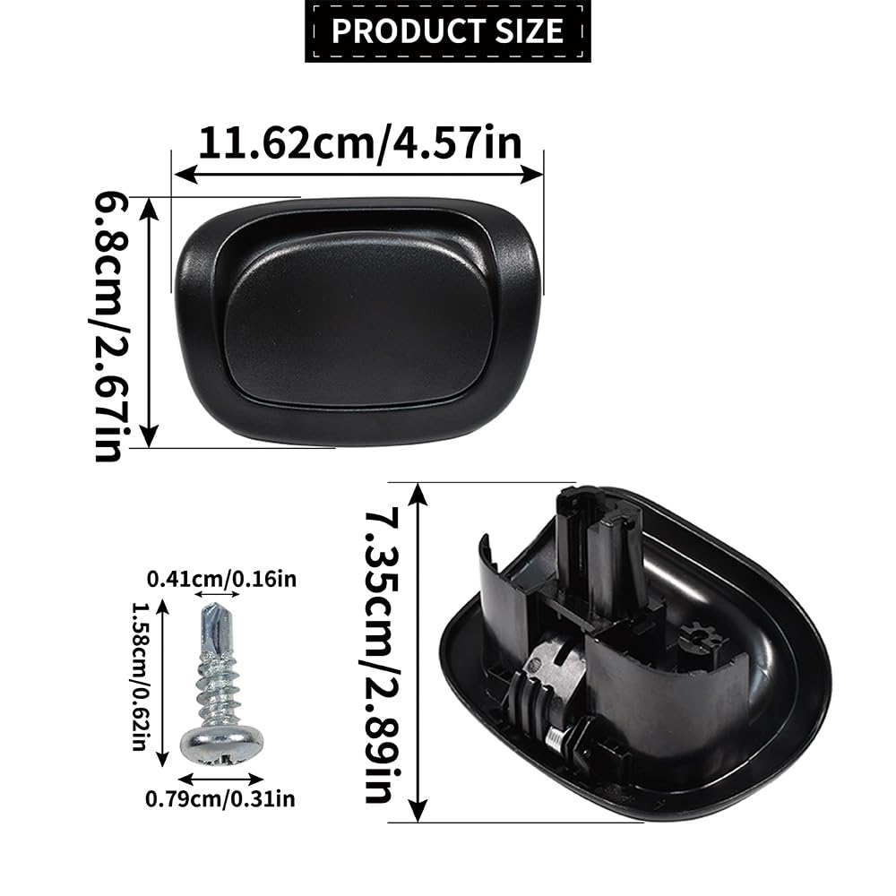 Poignée de Réglage de Siège Auto Gauche Compatible avec Fiat 500 71740860 71751055 71769003 68132054AA Noir