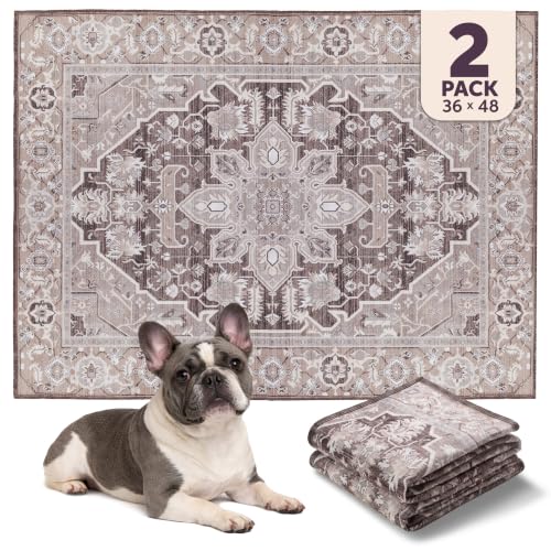 Image of Lovewag Reusable Washable Dog Pee Pads, Caramel Creme 36x48, 2 Pack