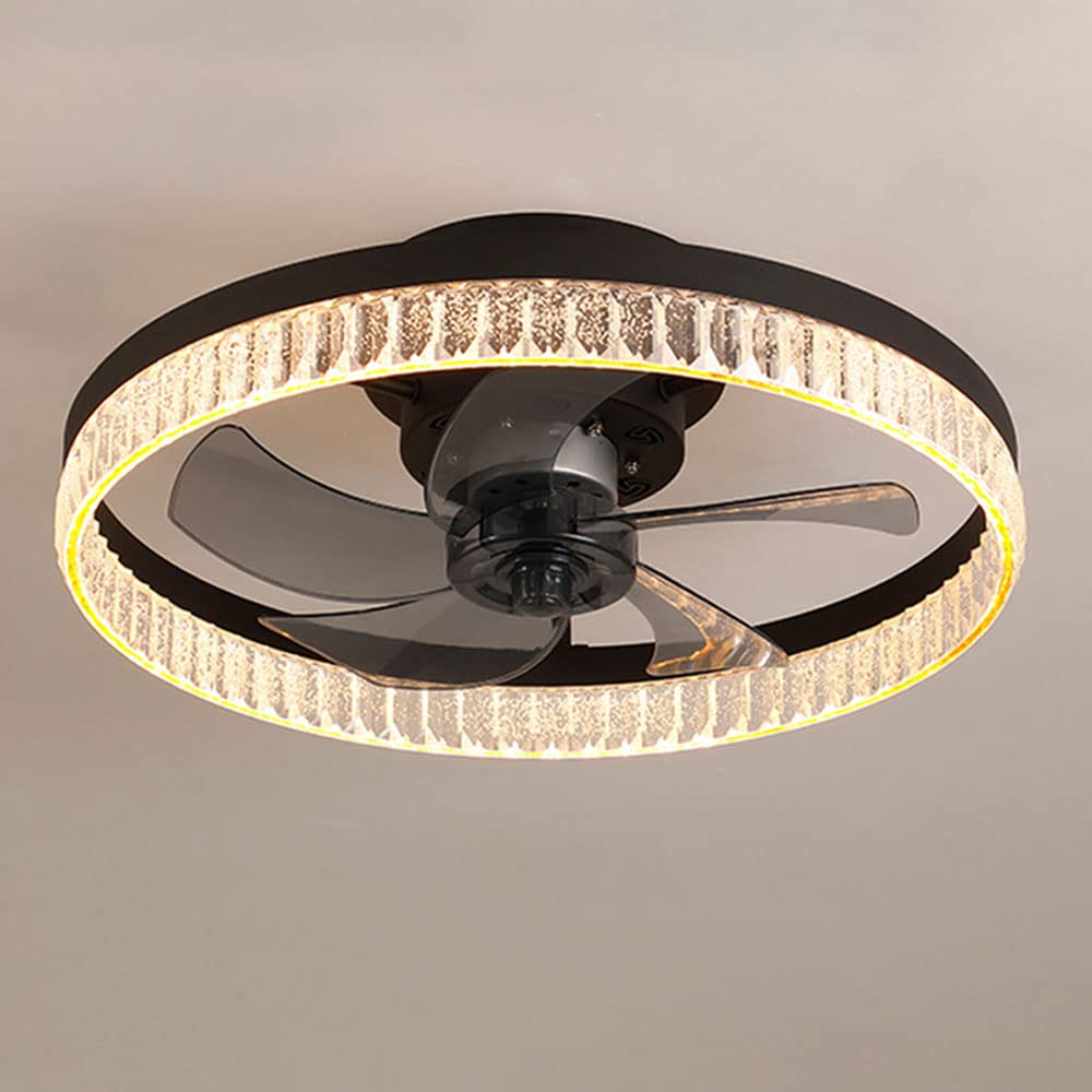 HXYSXHJUO 30W LED Ceiling Lights Fan Lighting Indoor 6 Speed With Modern Mute Light Three-color Dimmable For Bedroom Living Room