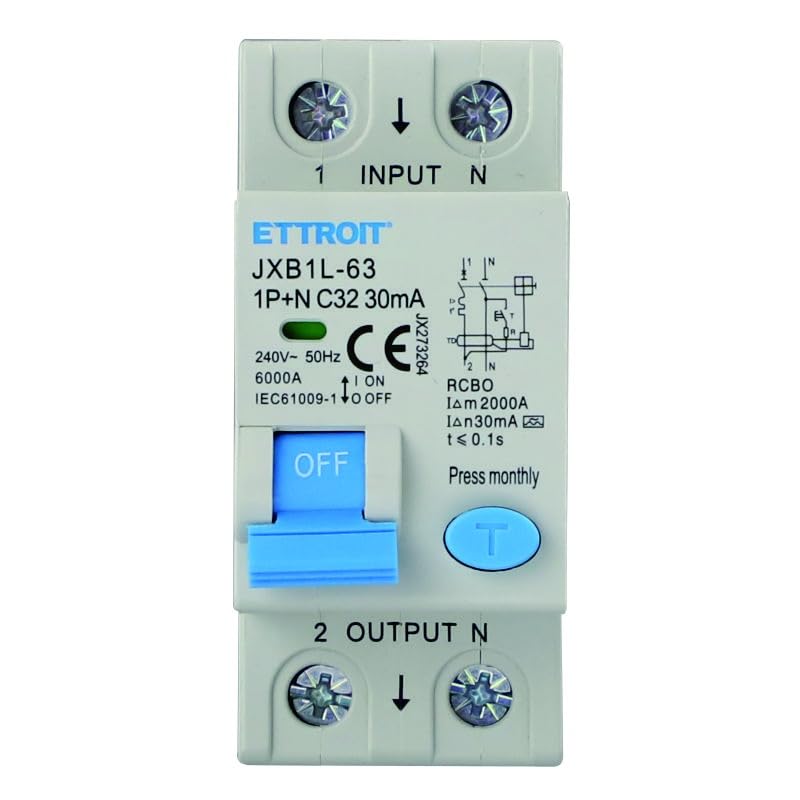 Interruttore Magnetotermico Differenziale 1P+N 32A 30mA 220V-6KA CLASSE A 2 MODULI 30mA per Guida DIN - Protezione Circuiti e Sicurezza Impianti