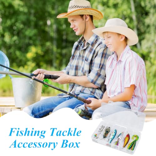 Organizador de Cajas para Pesca con 6 Compartimentos, Transparente, Caja de Plástico para Almacenamiento de Accesorios y Artesanías, Paquete de 10 miniatura 3