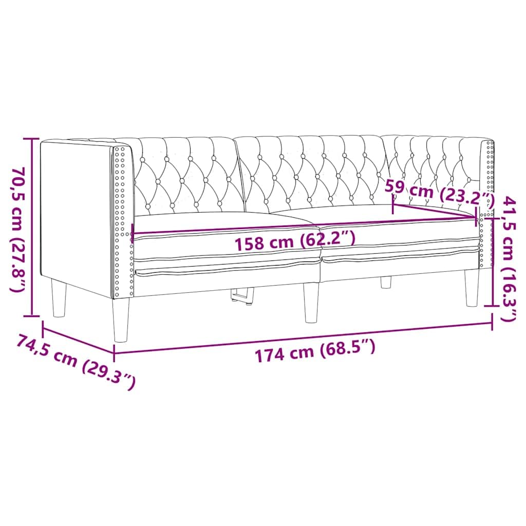 Générique Ensemble de canapé Chesterfield 3 pcs Gris Similicuir,Meubles, Canapés, Gris (Poids 74.65KG)