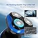 4 in 1 Electric Razors for Men, USB Rechargeable Shaver for Shaving Wet Dry Shaver - Beard Trimmer, Facial Cleaning Brush, Nose Trimmer, Sideburns Knife (Blue)
