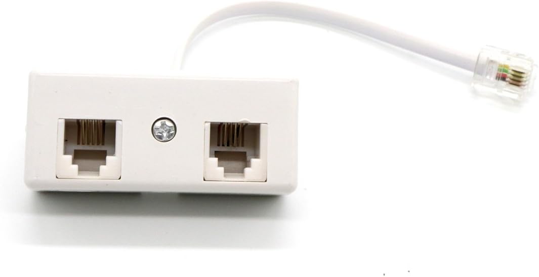 2Way RJ11 Telephone Plug to RJ11 Socket Adapter and