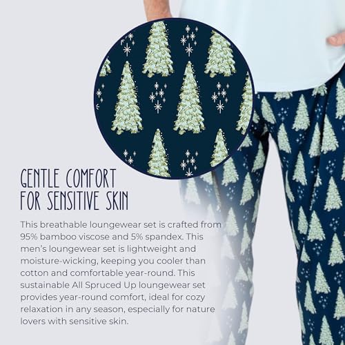 Men's Short Sleeve Loungewear Set - Soft Stretchy Fabric, Relaxed Fit, Eco-Friendly, Perfect for Family Matching2