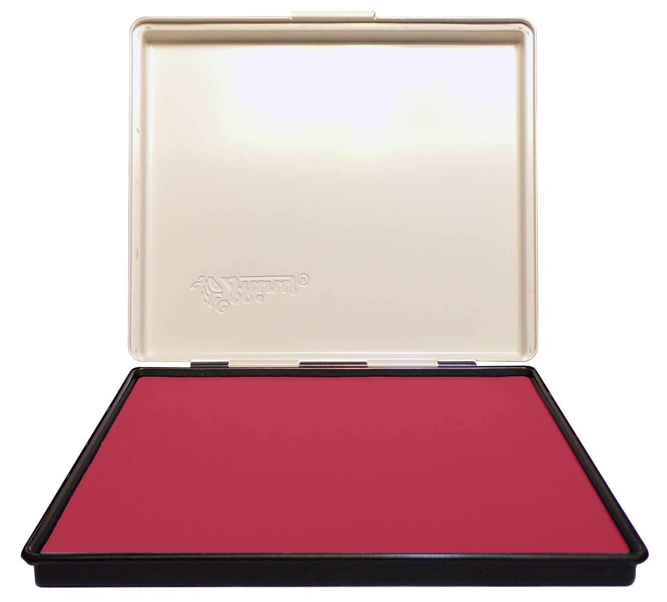 Extra Large 7'' x 8'' Industrial Rubber Stamp Ink Pad, Crimson