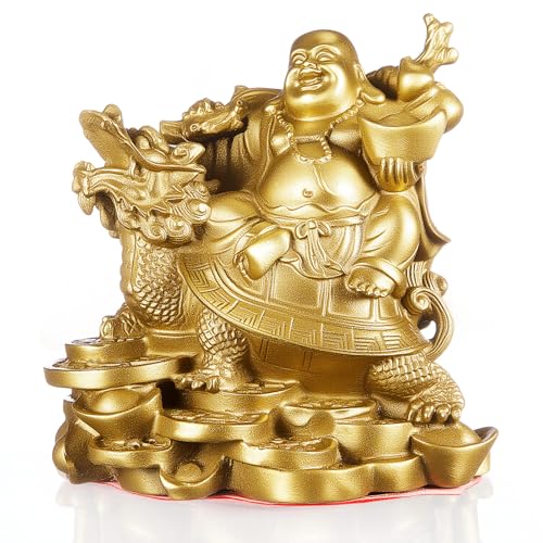 Estatua Buda Risueño de Latón Feng Shui 4.5 pulgadas miniatura 1