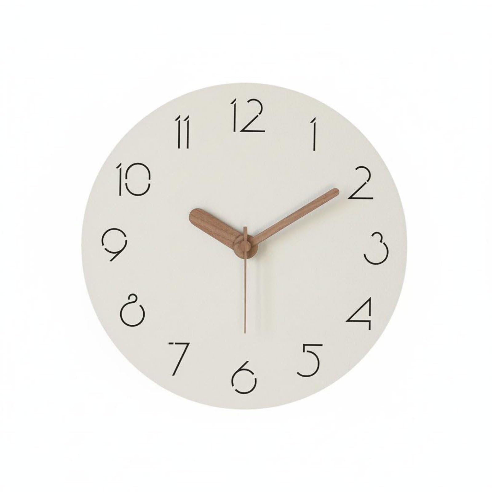 Horloge murale contemporaine grise crème à chiffres en relief 30cm