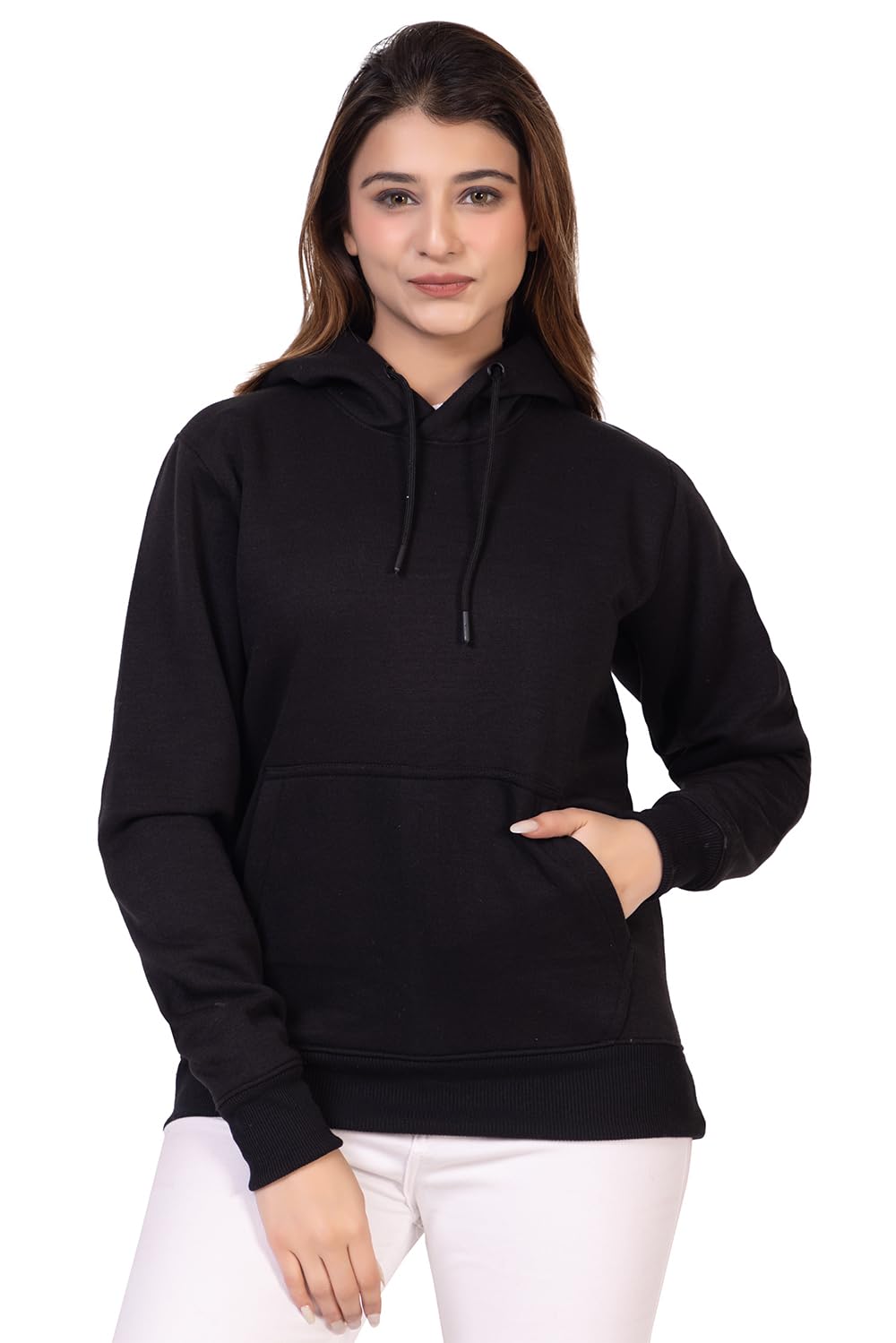 Women Cotton Blend Hooded Sweatshirt (in, Alpha, S, Standard, Black)-image-45