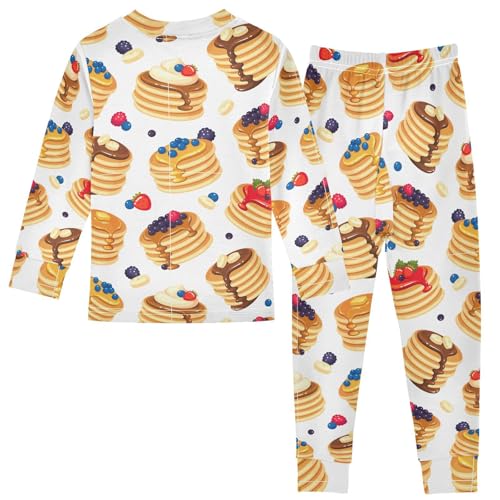 Pajamas Set Top and Pants Long Sleeve Lounge Set Traditional Pancake Pj Sets Sleepwear Clothes Long Sleeve Sets 6T Sweet Breakfast3