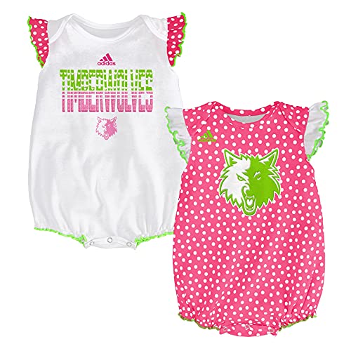 Adidas Nba Infant Girls (12M-24M) Minnesota Timberwolves Pink Polka Fan Creeper, 12M #TOP5