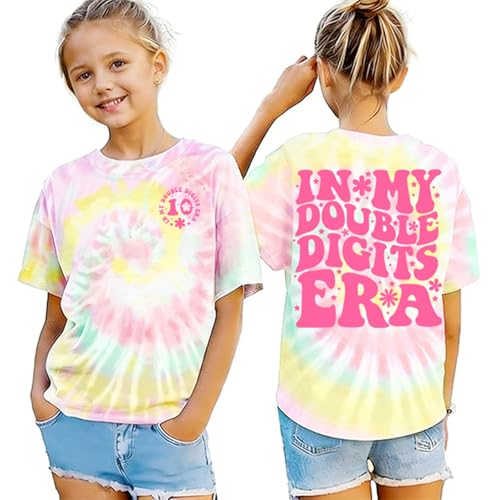 in My Double Digits Era Birthday Girls Shirts 10 Year Old Girl Tshirt 10th Birthday Shirts for Girls Party Gift Tee Tops