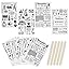 WANDIC Vintage Rub On Transfer Stickers, 16 Sheets 4 Styles Black and ...