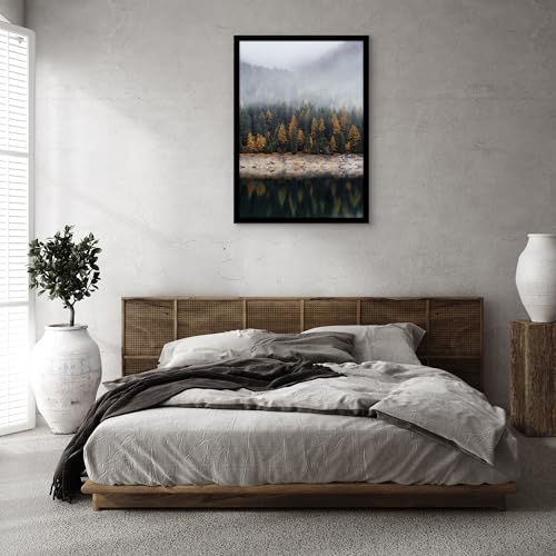 Americanflat 28x40 Poster Frame with Polished Plexiglass - Black Picture Frame - Wide Photo Frames Made of Engineered Wood for Vertical or Horizontal Wall Display - Epic Collection - Black
