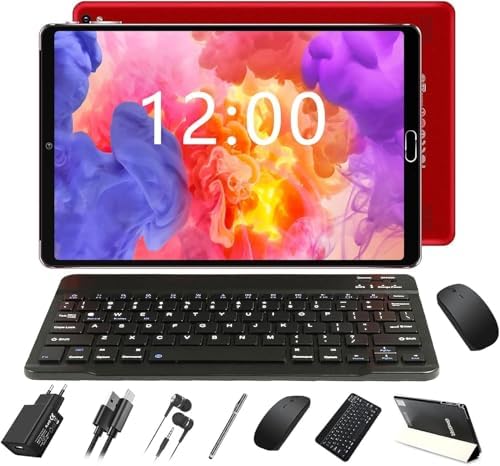 Tablette Android 15 10 Pouces - 30 Go RAM, Gemini AI, 5G WiFi 6, Widevine L1, Avec Clavier Et Souris