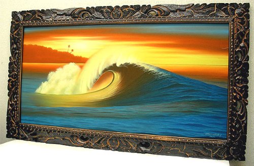 Amazon.co.jp: バリアート絵画 LL 横 『Big Wave in Sunset』 Windy