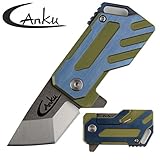 Canku C03 Folding Blade Knives D2 Blade Titanium TC4 Handle Tactical Camping Knife Pocket Outdoor Survival EDC Tools, Blue