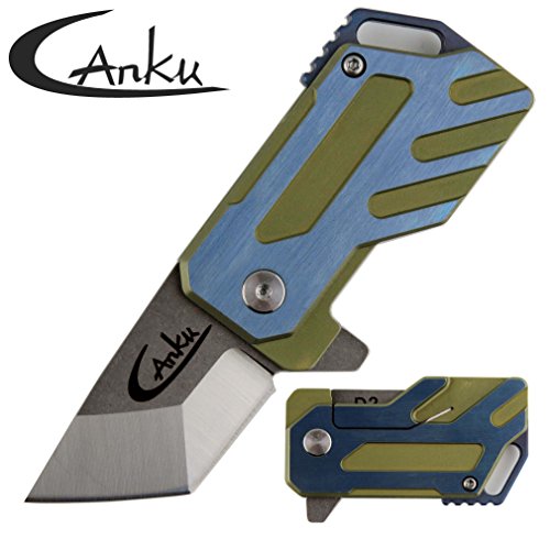 Ccanku C03 Folding Knives, D2 Steel Blades Titanium TC4 Handle EDC Tools Knives for Outdoor,Camping,Survival
