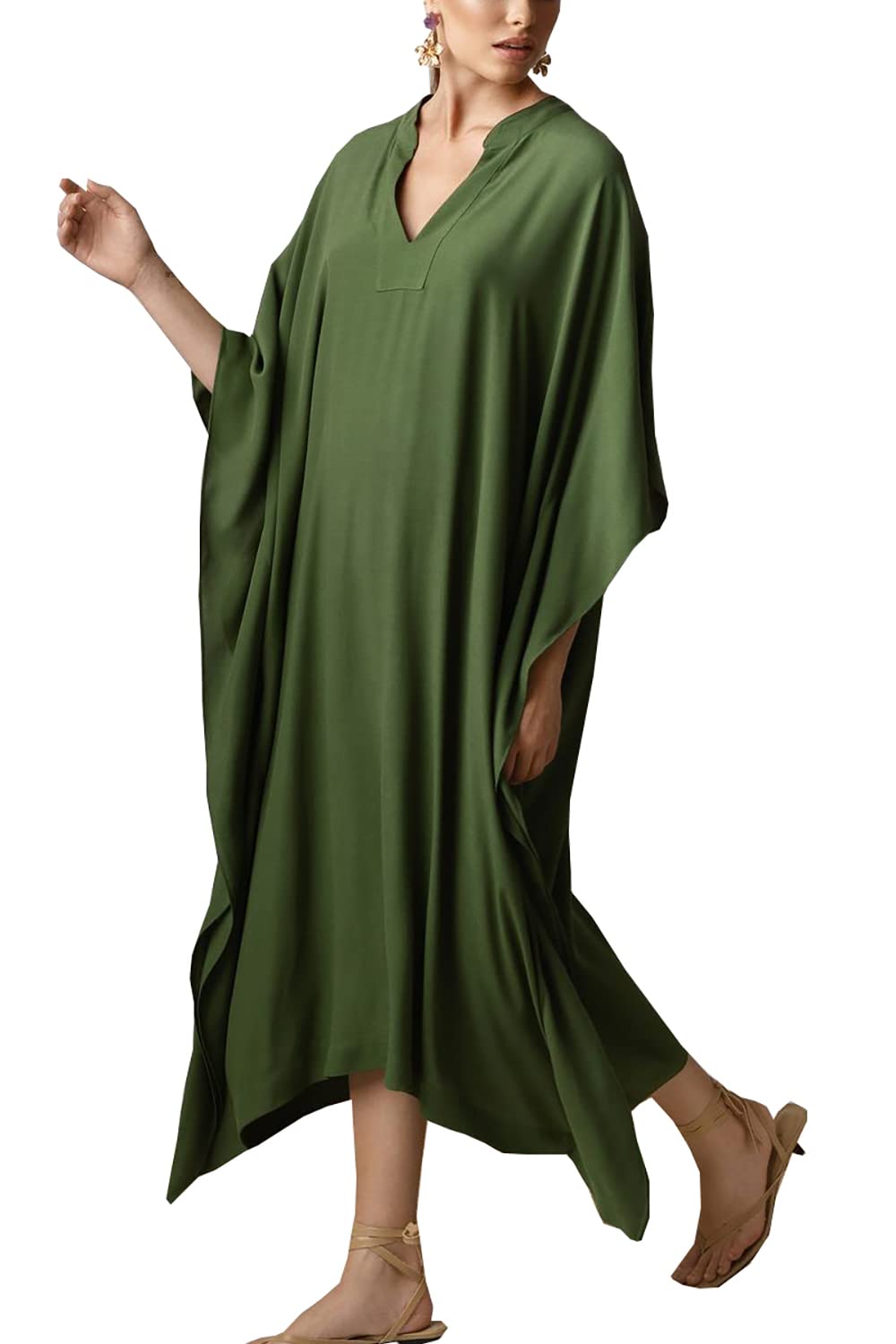 L-Peach Lange strandjurk voor dames, kimono, maxi-kaftan, cover-ups, Multi kleuren 4, One size