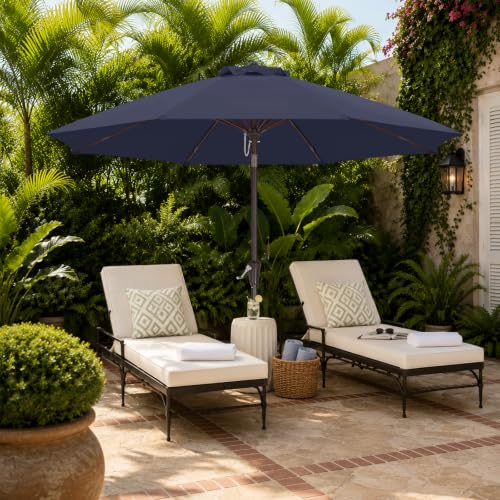 Image of ABCCANOPY 9FT Patio Umbrella Outdoor 8 Ribs Table Umbrella(Navy Blue)