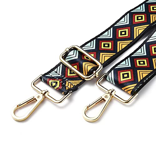Image of BEEFLYING Geometric Pattern Adjustable Nylon Bag Chains Strap Replacement Belt Crossbody Canvas Purse Strap Shoulder Strap Nylon Bag Straps for Bag Replacement Repairing Accessories