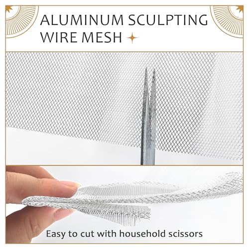 Image of UNIFAMILY Sculpting Wire Mesh,6.5FT x 16IN Aluminum Wire Mesh for Arts and Craft, Aluminum Armature Wires for Sculpting, Armature Mesh for Clay, Sculpting Craft Mesh for DIY Projects (6.5FT-1 roll)