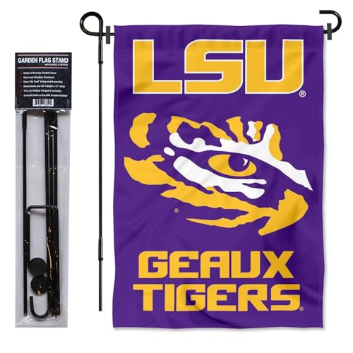 Louisiana State LSU Tigers Geaux Garden Flag with Stand Holder