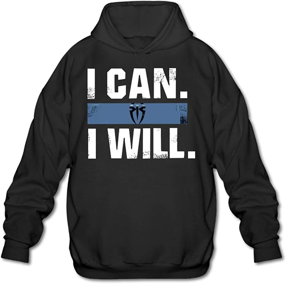 POOZ Men's Roman Reigns I Can I Will Hoodie Black