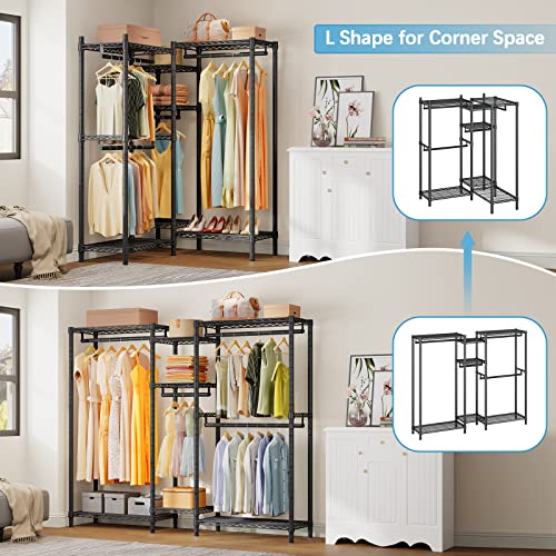 Vipek V6 Wire Garment Rack Heavy Duty Clothes Rack For Hanging Clothes, Metal Freestanding Closet Wardrobe Rack, 71.2" L X 14.6" W X 76.8" H, Max Load 660Lbs, Medium Size (Black) #TOP4