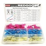 REDGOOSE 100PCS Heat Shrink Spade Connectors 1/4' 22-10 Gauge Female and Male Insulated Waterproof Quick Disconnect Wire Crimp Terminals Assortment Kit