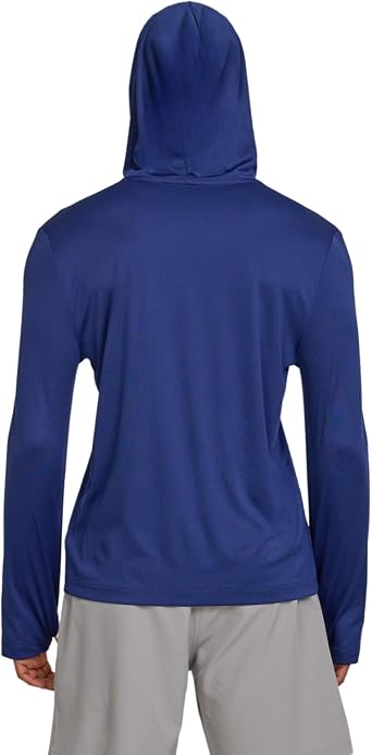 Reebok Men's Hooded Rash Guard, Long Sleeve Sun Hoodie Fishing Shirt | UPF 50+ Sun & UV Protection, Quick Dry, Thumbholes, Lightweight Fabric, Fishing Hiking Active Workout