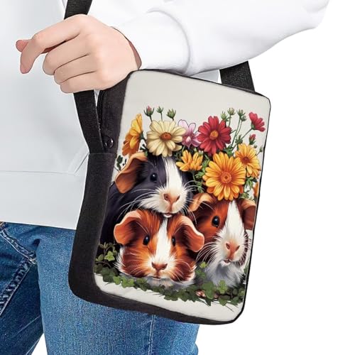 Cute Guinea Pig Small Crossbody Bags for Women Canvas Mini Messenger Bag Cell Phone Crossbody Wallet Purses with Adjustable Strap2