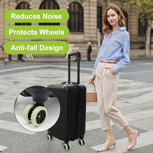 Luggage Wheel Covers Suitcase Wheels Covers Protectors 16 Pcs Silicone Wheel Protective covers for Spinner Luggage Suitcases (Grey)2