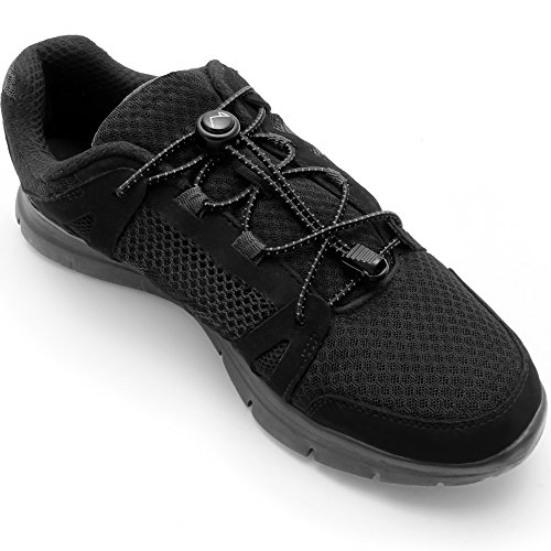 CampTeck U6602 Lacets Autobloquants Lacets Elastique avec Système Verrouillage sans Nœud idéal - Noir - 1 Paire