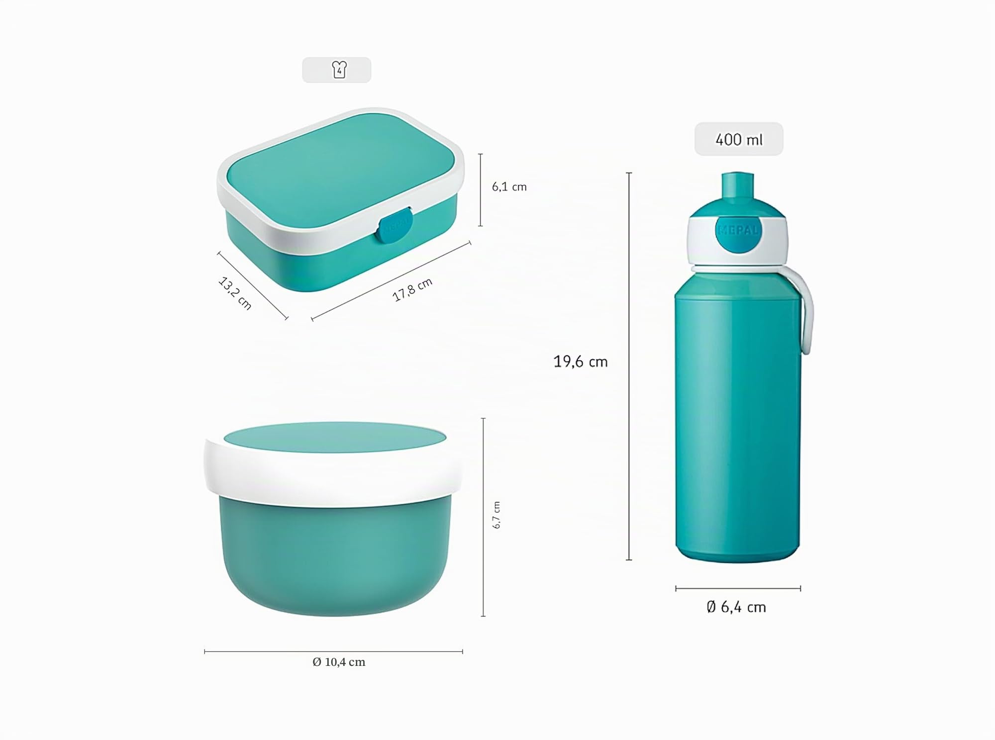 Mepal | Campus Lunchset | Fruchtbox, Bentobox & Trinkflasche | Spülmaschinenfest & BPA-frei | 300, 400 & 750 ml | Mit Fächern, Gabel & Clip-Verschluss | Perfekt für Snacks & Mahlzeiten | Star Wars