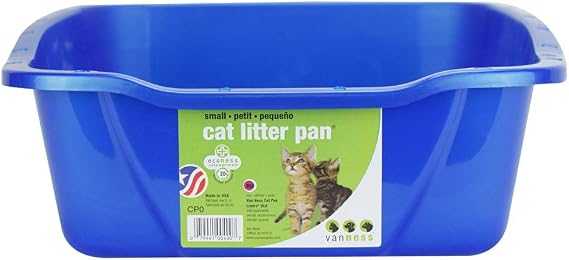 Van Ness Pets Extra Small Open Cat Litter Box, Kitten/Rabbit Size, Blue, CP0