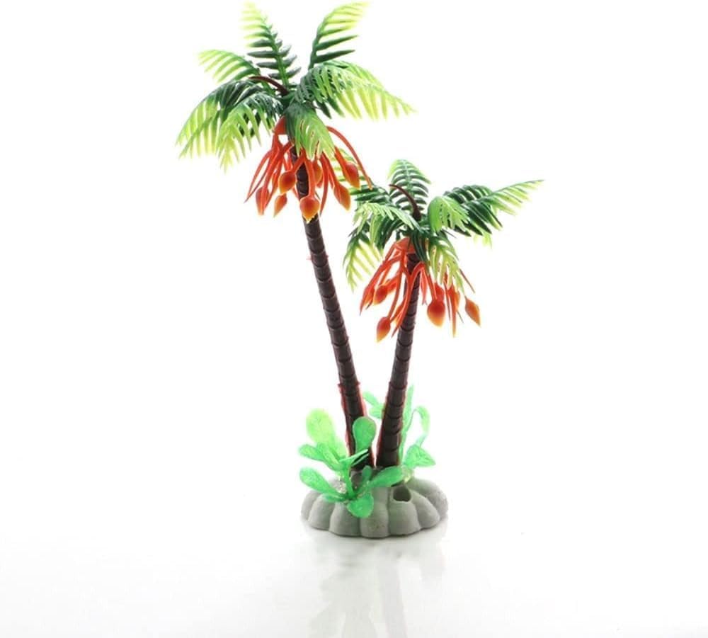 1Pc Mini Coconut Palm Tree,Aquatic Water Weeds Artificial Aquarium Plants Fish Tank Water Plant Grass Ornament for Fish Tank Decor Aquarium Décor
