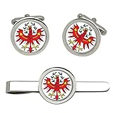 Civic crests & flags Design 20mm in diameter Slide on tie clip Swivel back cufflinks Complete in lightweight chrome gift box