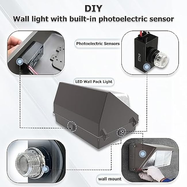 BOJACK Outdoor Hard-Wired Post Eye Light Control with Light Sensor Direct Wire-in Electronic Photocontrol with Photocell Light Sensor for Outdoor Lighting