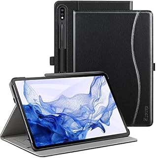 ZtotopCases Case for Samsung Galaxy Tab S8 Plus/S7 FE,Premium PU Leather Folding Stand Cover for 12.4 Inch Galaxy Tab S8+ 2022/S7 FE 2021/Tab S7 Plus 2020, with Pen Holder,Black
